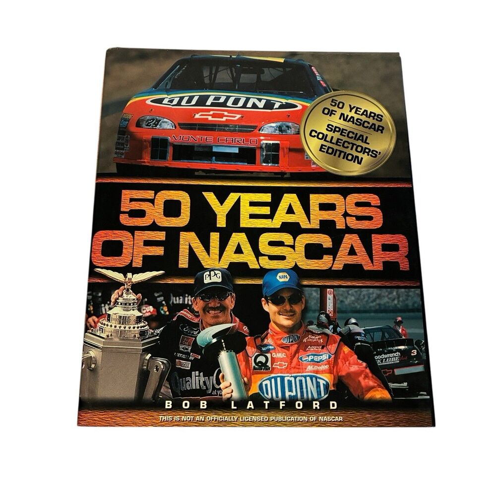 50 Years of NASCAR Racing Book. Hardcover. 192 Pages. Spine Needs Glued Has Name